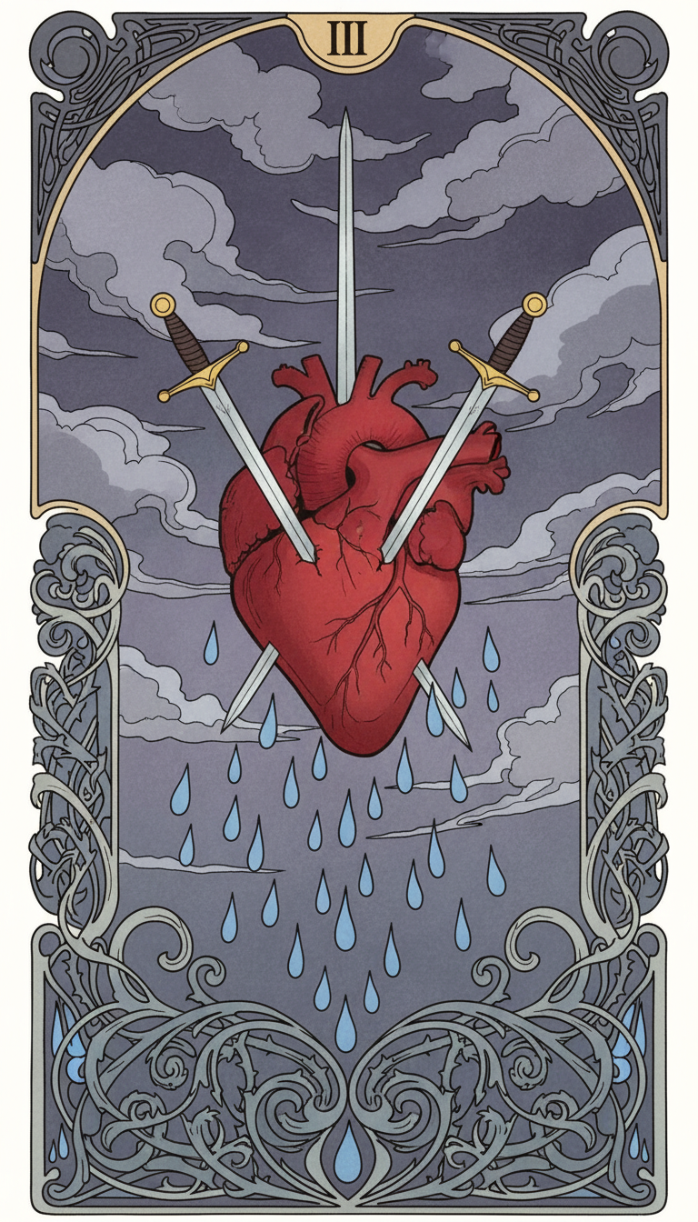 Three of Swords tarot card